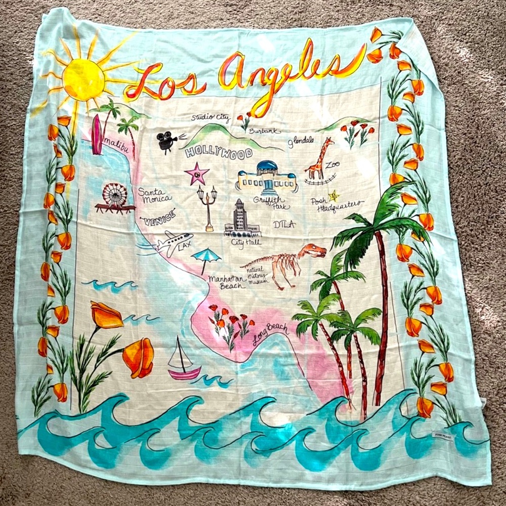 Posh Peanut Advent Calendar Blanket Day Two Muslin Patoo - Los Angeles print